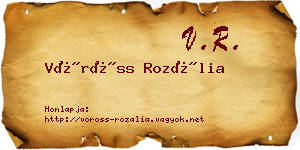 Vöröss Rozália névjegykártya
